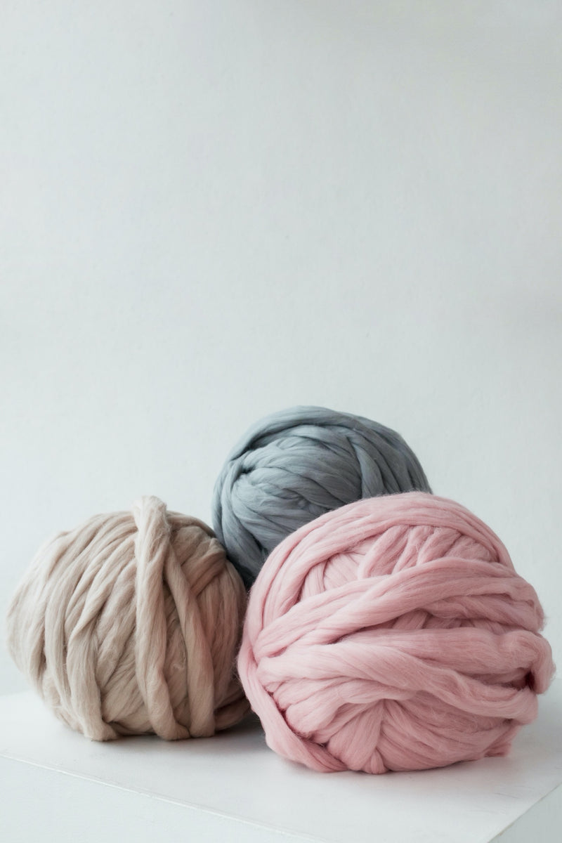 Blush Pink Giant Yarn, Merino Wool, Giant Knitting, DIY Knit Blanket