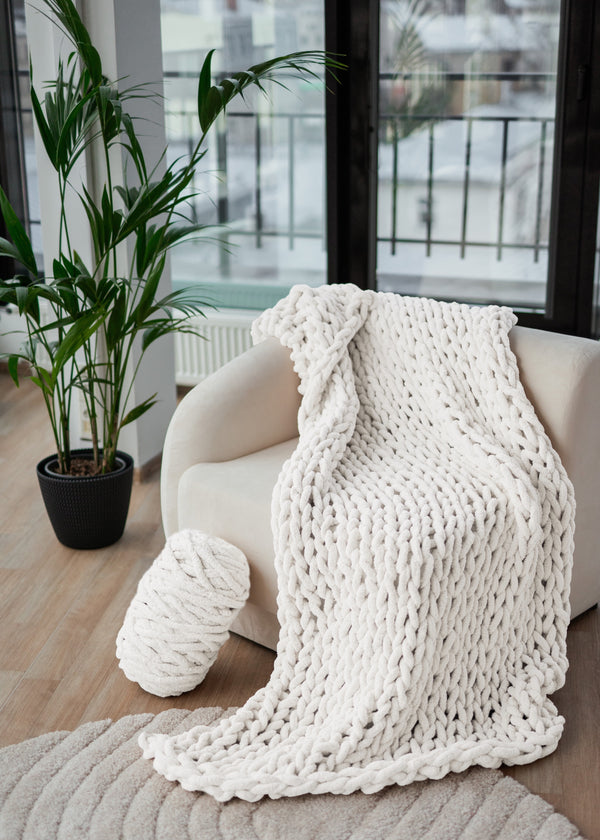 Diy Chunky Yarn Chenille Yarn Ball Cream White 1164