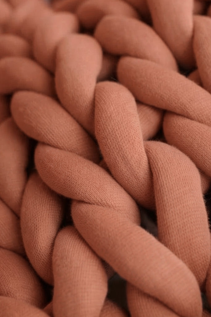 Cotton Chunky Knit Tube Yarn Blanket Burnt Orange 103