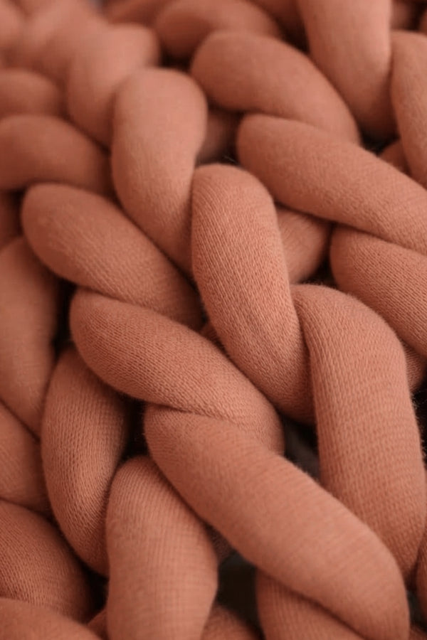 Cotton Chunky Knit Tube Yarn Blanket Burnt Orange 103