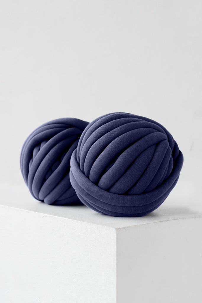 Cotton Tube Yarn Diy Chunky Yarn Arm Knitting Yarn Tube Yarn Ball Navy Blue 197 Vertical