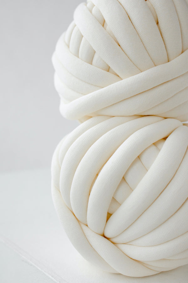 Cotton Tube Yarn Arm Knitting Yarn Thick Yarn Diy Chunky Yarn Giant Yarn Tube Yarn Ball Cream White 195
