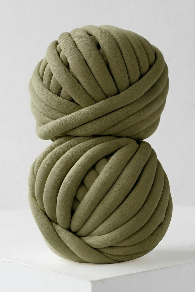 Cotton Chunky Knit Tube Yarn Ball Olive Green 05
