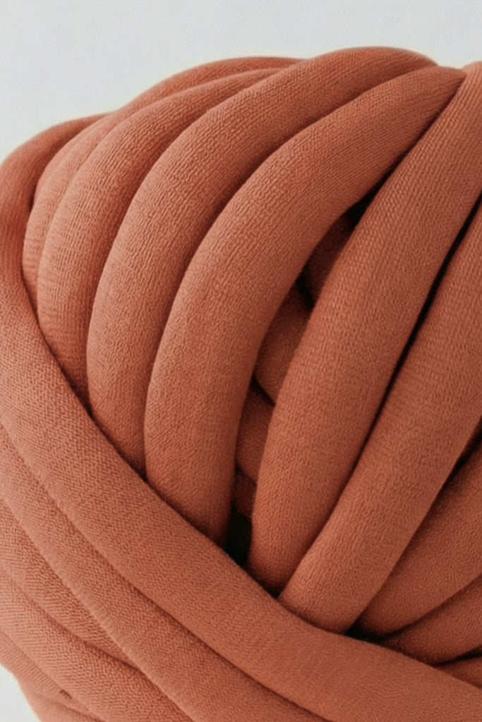 Cotton Chunky Knit Tube Yarn Ball Burnt Orange 87