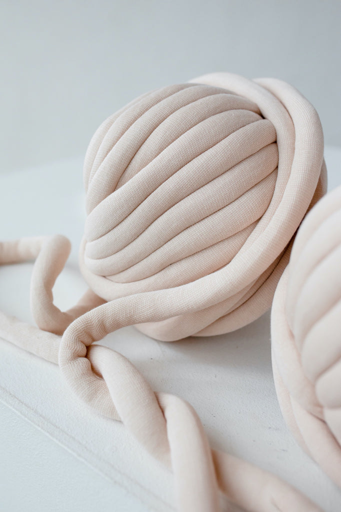 Giant Yarn Cotton Chunky Knit Tube Yarn Ball Beige 178