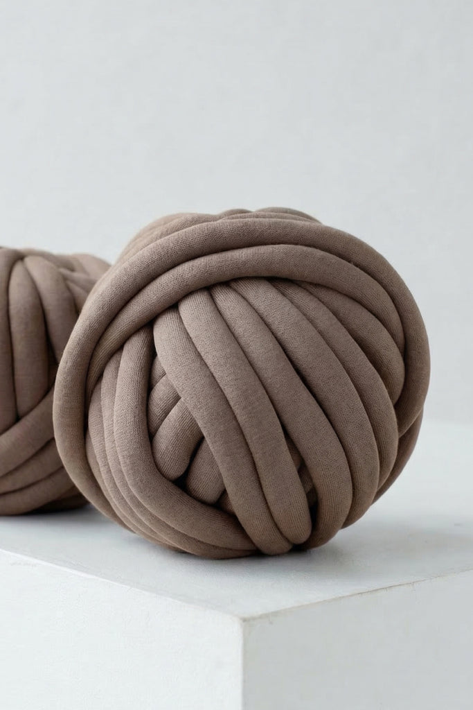 Cotton Chunky Knit Tube Yarn Ball Linen Beige 108