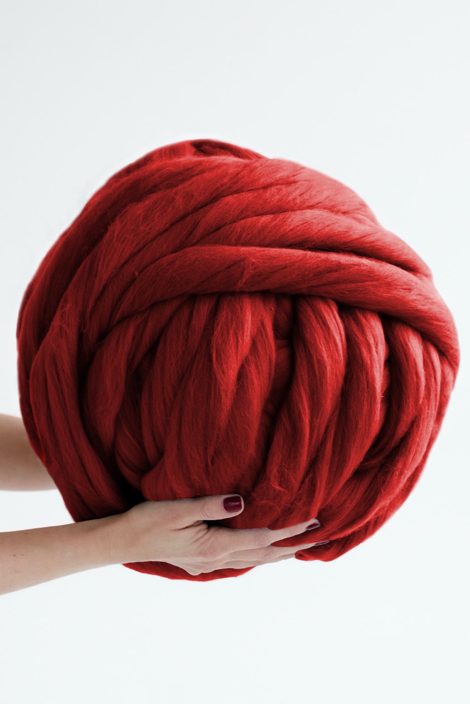 Pretty Comy Dye Hand-knitted Yarn Hand Knitting Soft Milk Cotton Yarn Thick Wool Yarn Big Wool Scarf Blanket, Red
