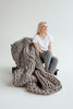 Chunky Knit Blanket Knitted Blanket Arm Knit Blanket Tube Yarn Blanket Linen Beige 3181