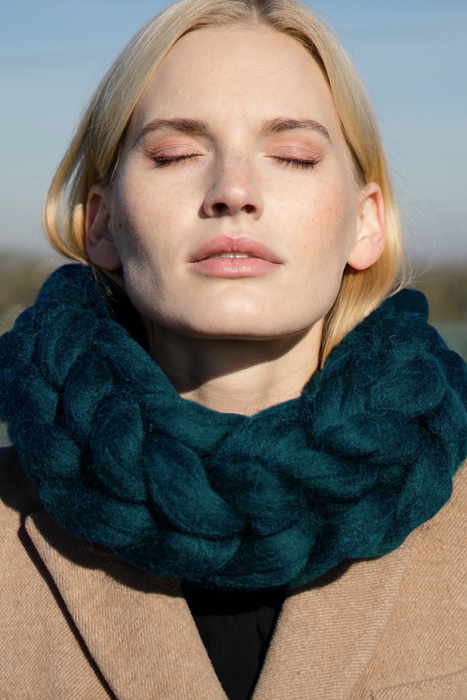 Wool Infinity Scarf Stylish, Chunky and Organic Wool Art