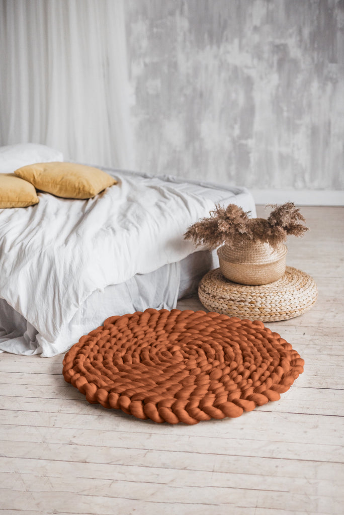 Chunky Knit Tube Yarn Rug – Wool Art