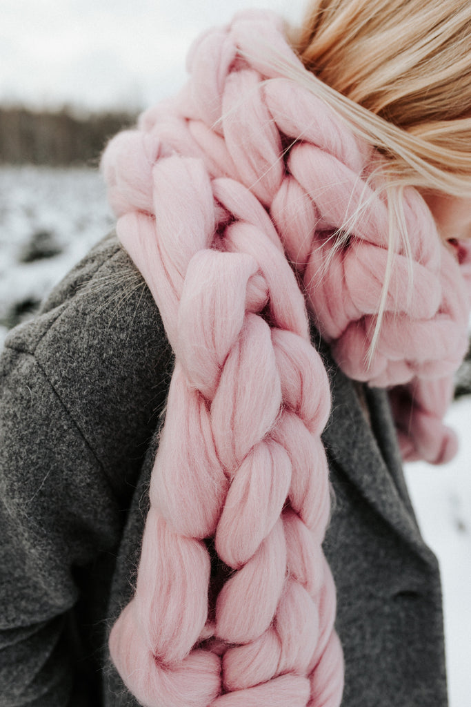 Super Soft Bulky Oversized Chunky Knit Scarf | Wool Art