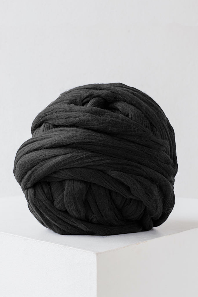 Chunky Knit Wool Thick Yarn Organic Wool Chunky Knit Wool Giant Yarn Wool Yarn Black 38911
