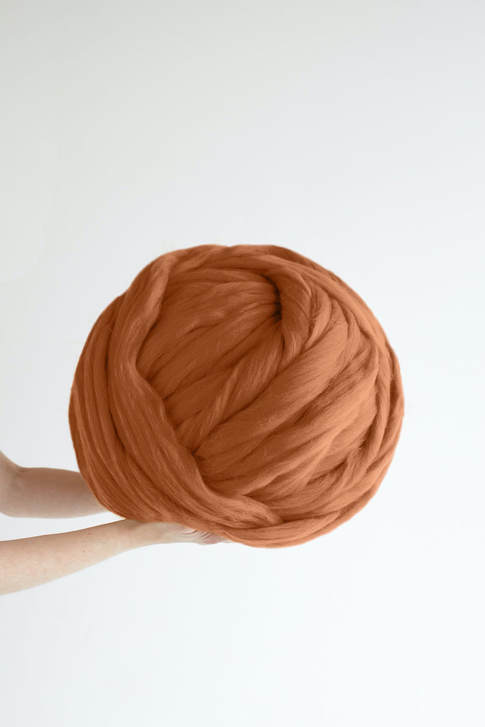 Chunky Knit Wool Thick Yarn Organic Wool Chunky Knit Wool Giant Yarn Wool Yarn Ginger Orange 356