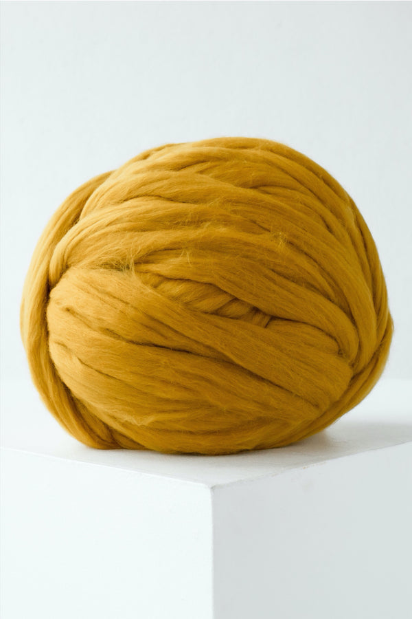Chunky Knit Wool Thick Yarn Organic Wool Chunky Knit Wool Giant Yarn Wool Yarn Mustard Yellow 396 Vertical