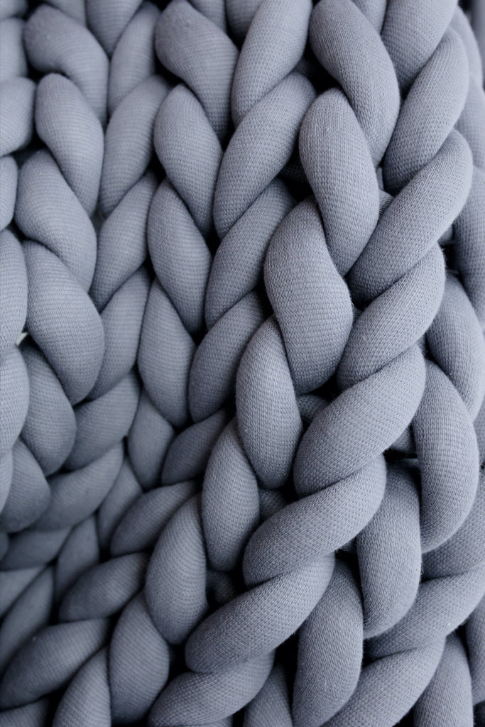 Cotton Chunky Knit Blanket Chunky Knit Blanket Braided Blanket Tube Yarn Blanket Grey 232