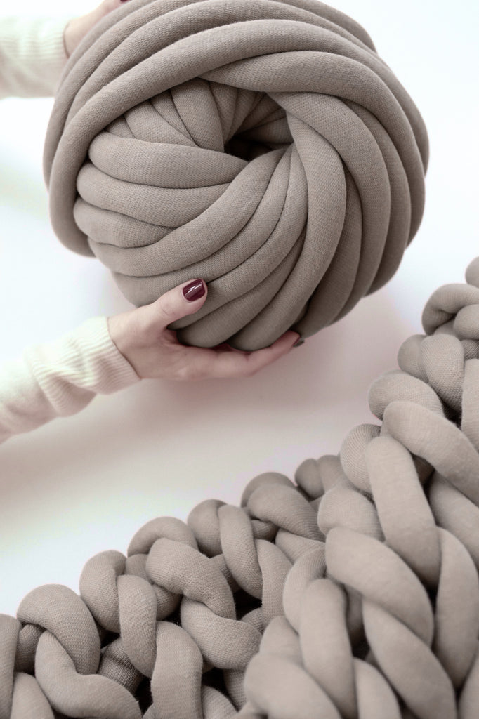 Chunky Cotton tube yarn DIY Arm Knitting Giant Bulky Yarn Super Soft  TERRACOTTA