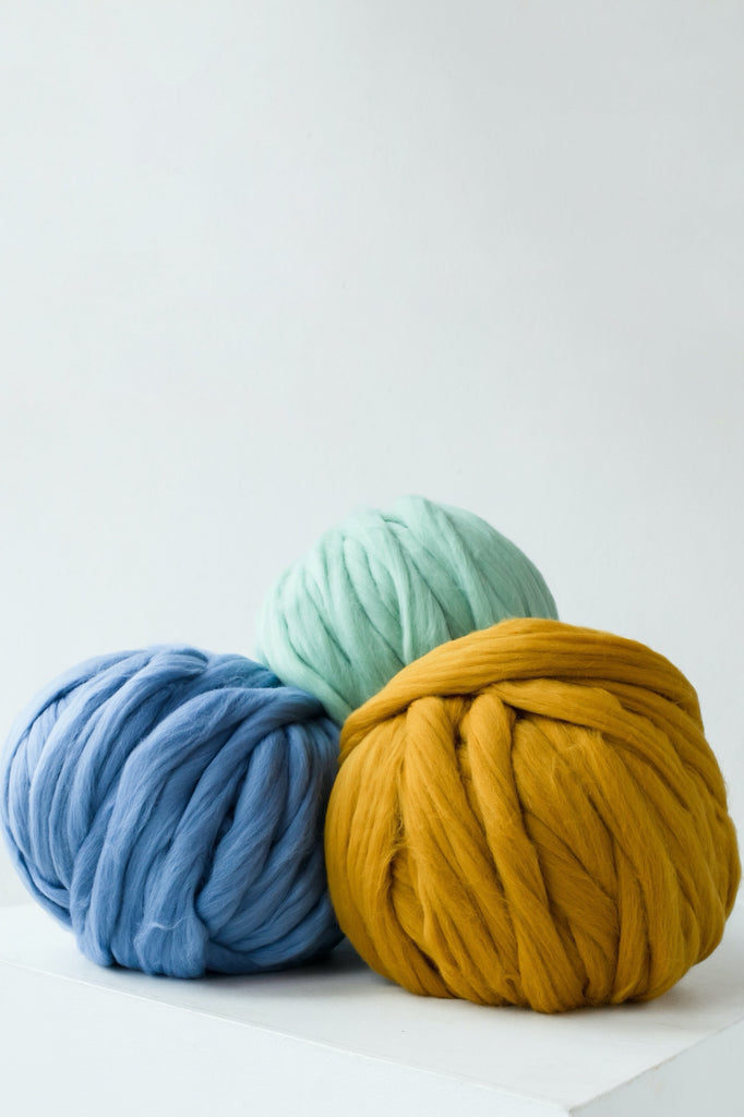Blue Chunky Knit Yarn