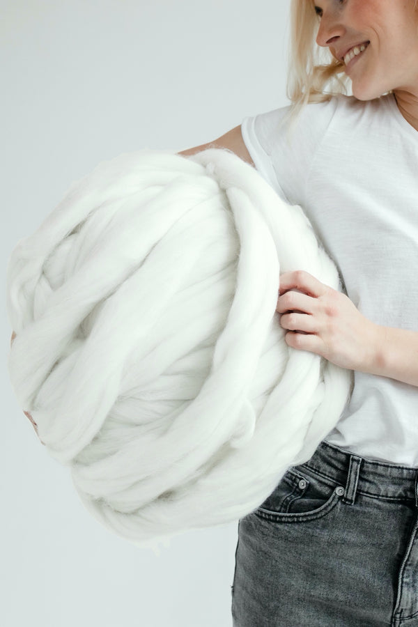 Diy Chunky Woolthick Yarn Thick Yarn Puffy Yarn Wool Yarn White 383 Vertical