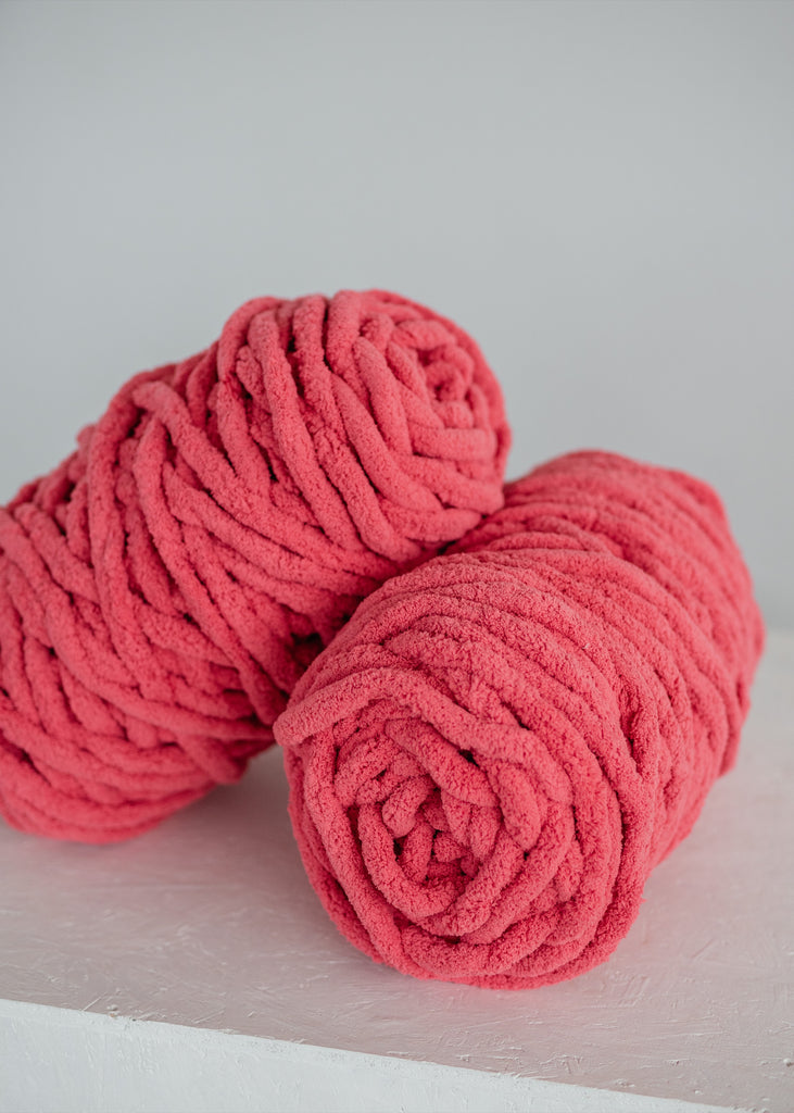  Super Chunky Chenille Yarn Hot Pink Fluffy Yarn Soft