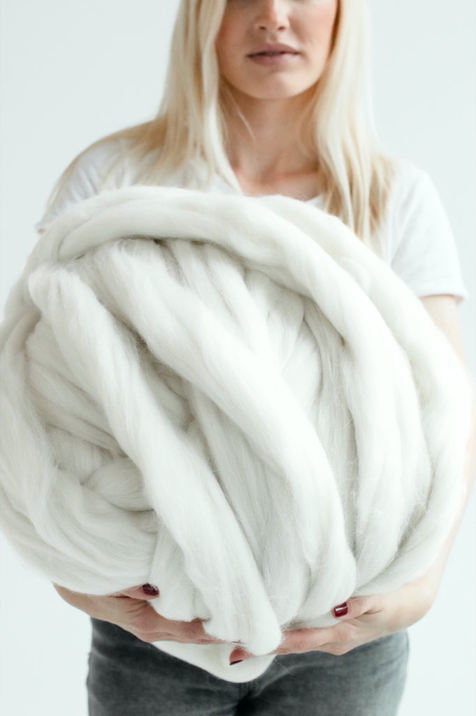 Diy Chunky Yarn Chunky Knit Wool Yarn White 380 Vertical