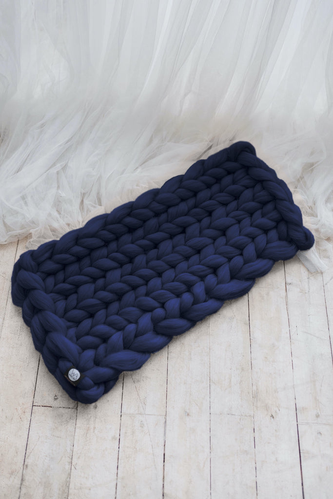 Kids Blanket Soft Newborn Blanket Cute Baby Blanket Photoshoot Decor Chunky Knit Blanket 40x80 Navy Blue