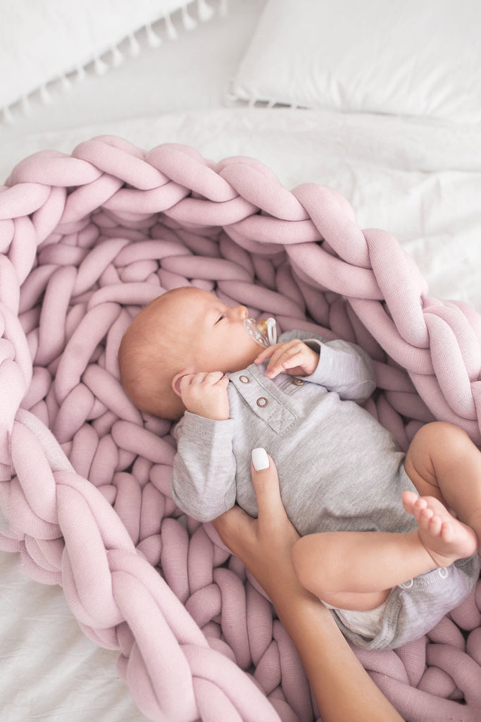 Knitted Baby Boat Tube Yarn Baby Nest Baby Pink 881