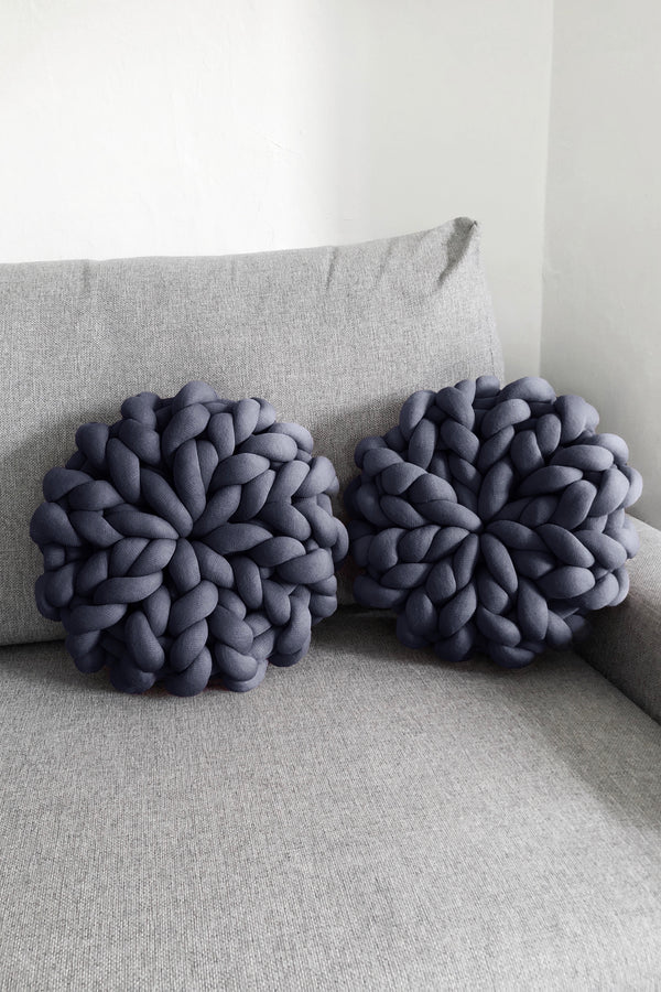 Knitted Pillow Chunky Knit Pillow Tube Cushion Set Graphite Grey 73801