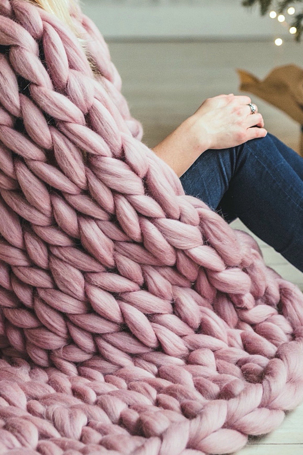 Chunky Knit Blanket from NonMulesed Merino Wool Wool Art