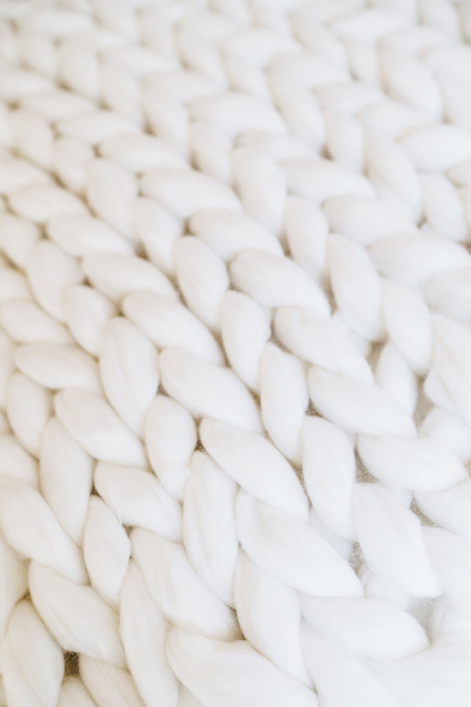 Merino Blanket Decorative Throw Blankets Thick Yarn White