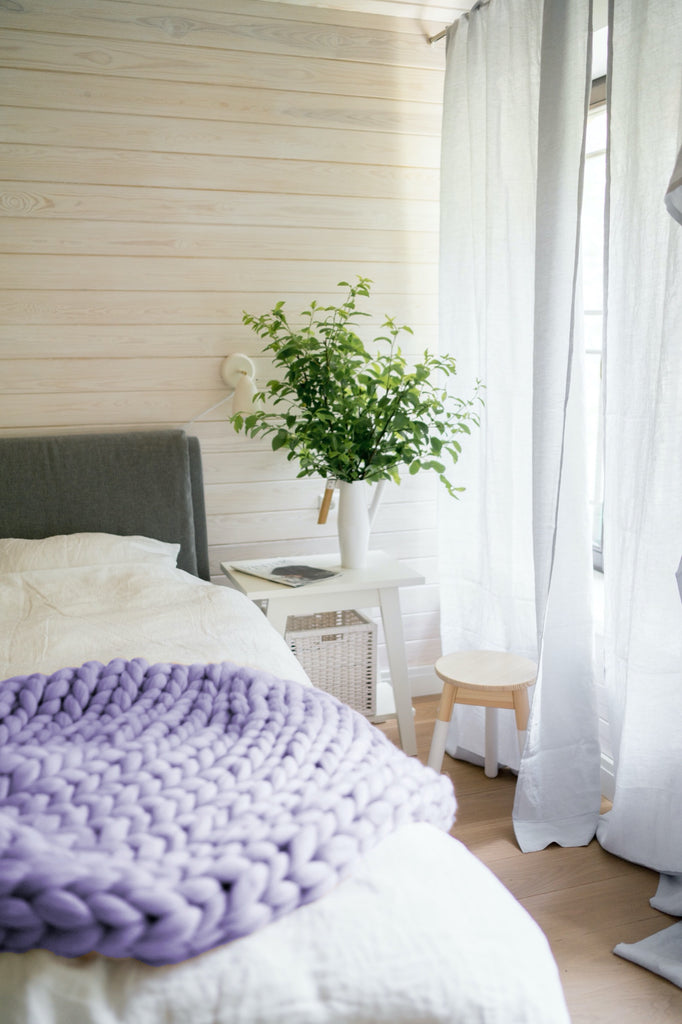 Merino Blanket Merino Wool Blanket Lavender 90x90