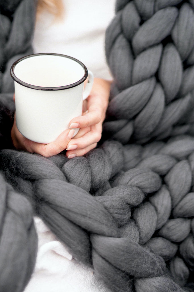 Natural White Chunky Blanket