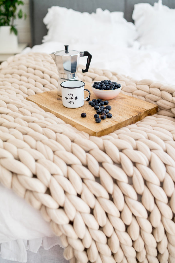 Beautiful and Soft Organic Merino Wool Bed Runner